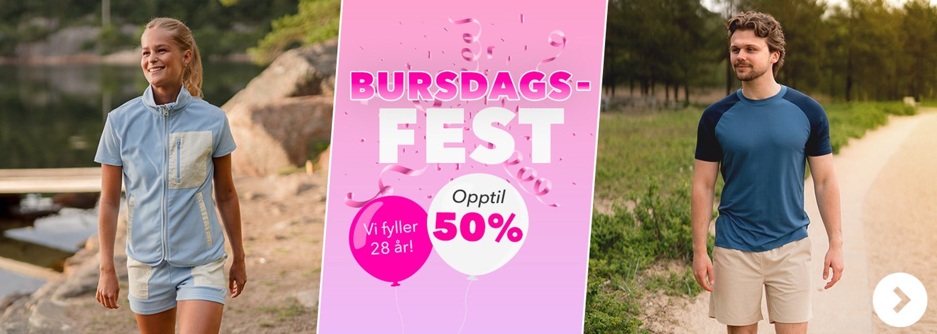 Bursdagsfest. Opptil 50 prosent.