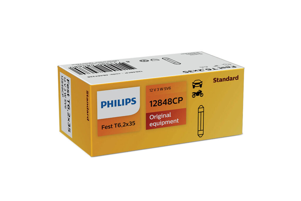Philips pære T6,2×35 Festoon 10 pakning