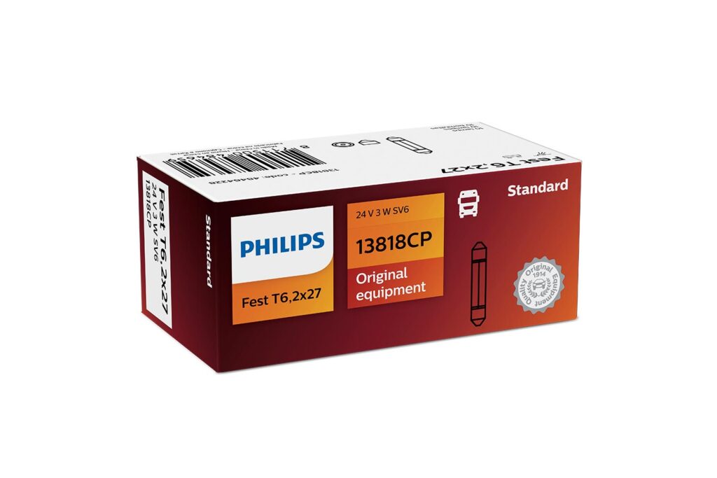 Philips pære T6,2×27 Festoon 10 pakning